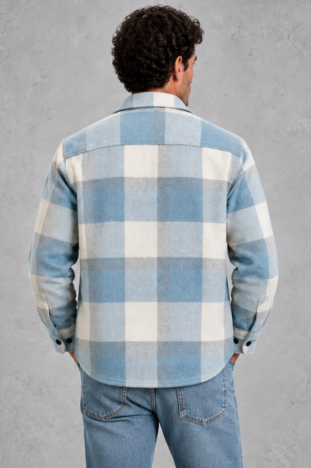 Men's Checked Overshirt – Blue Check