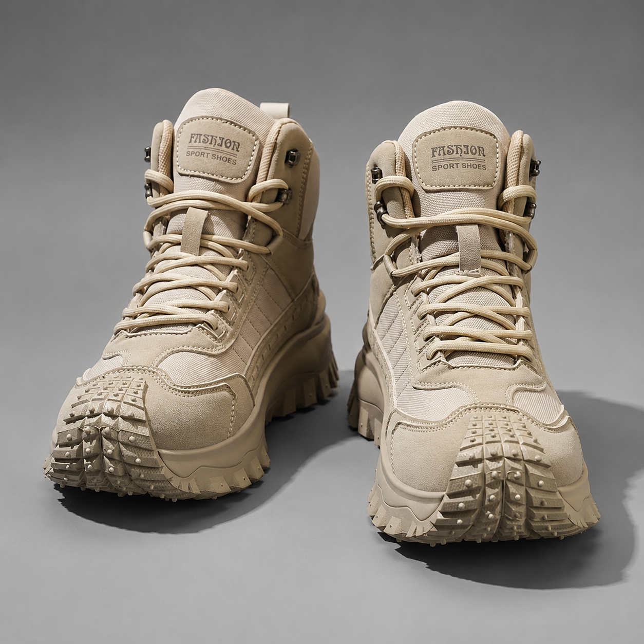 Men's autumn casual outdoor lace-up boots with breathable PU upper, ankle-height design, cushioned fabric insole and durable PVC sole, suitable for everyday walking and casual outdoor wear.