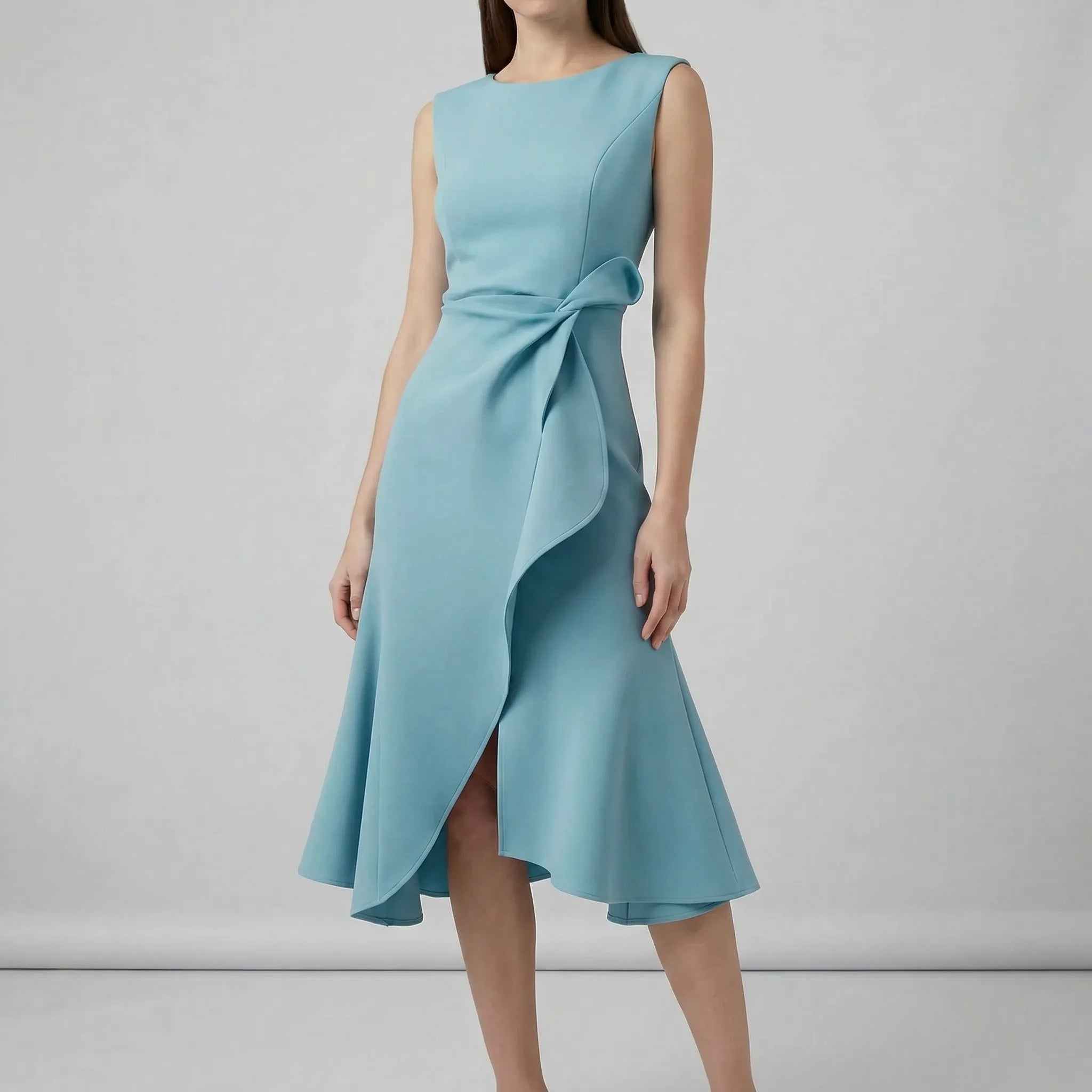 Women’s Polyester Blend Pleated Midi Evening Dress - Crawleigh