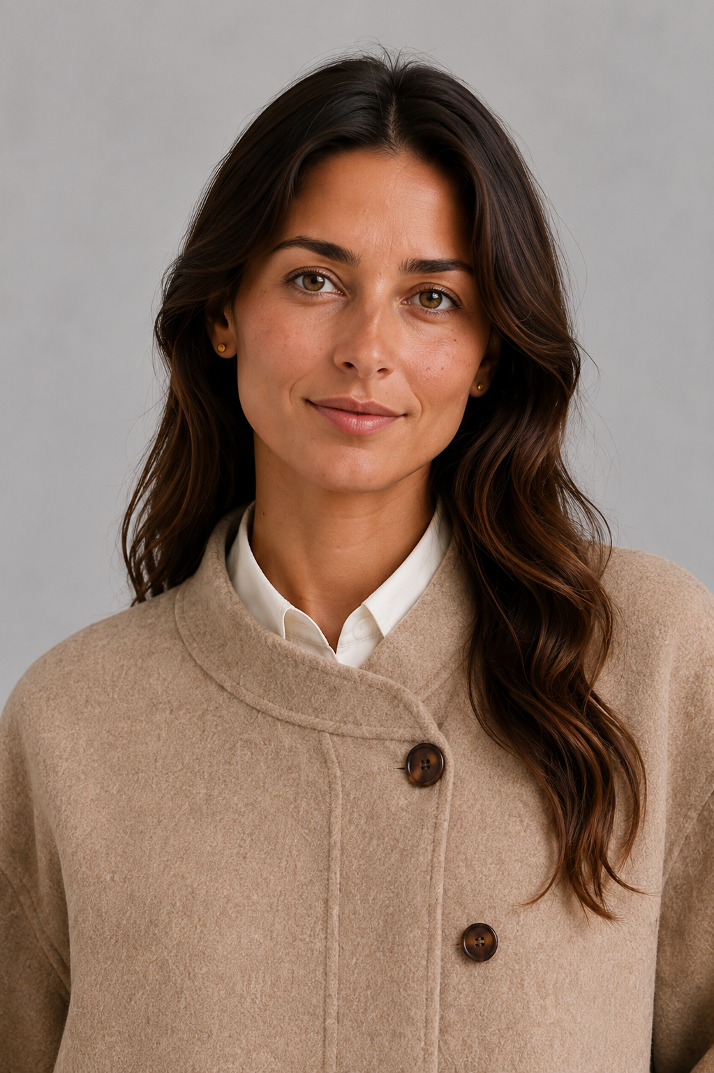 Women’s oversized wool blend coat with a relaxed longline silhouette, soft warm finish and generous fit for comfortable winter layering.