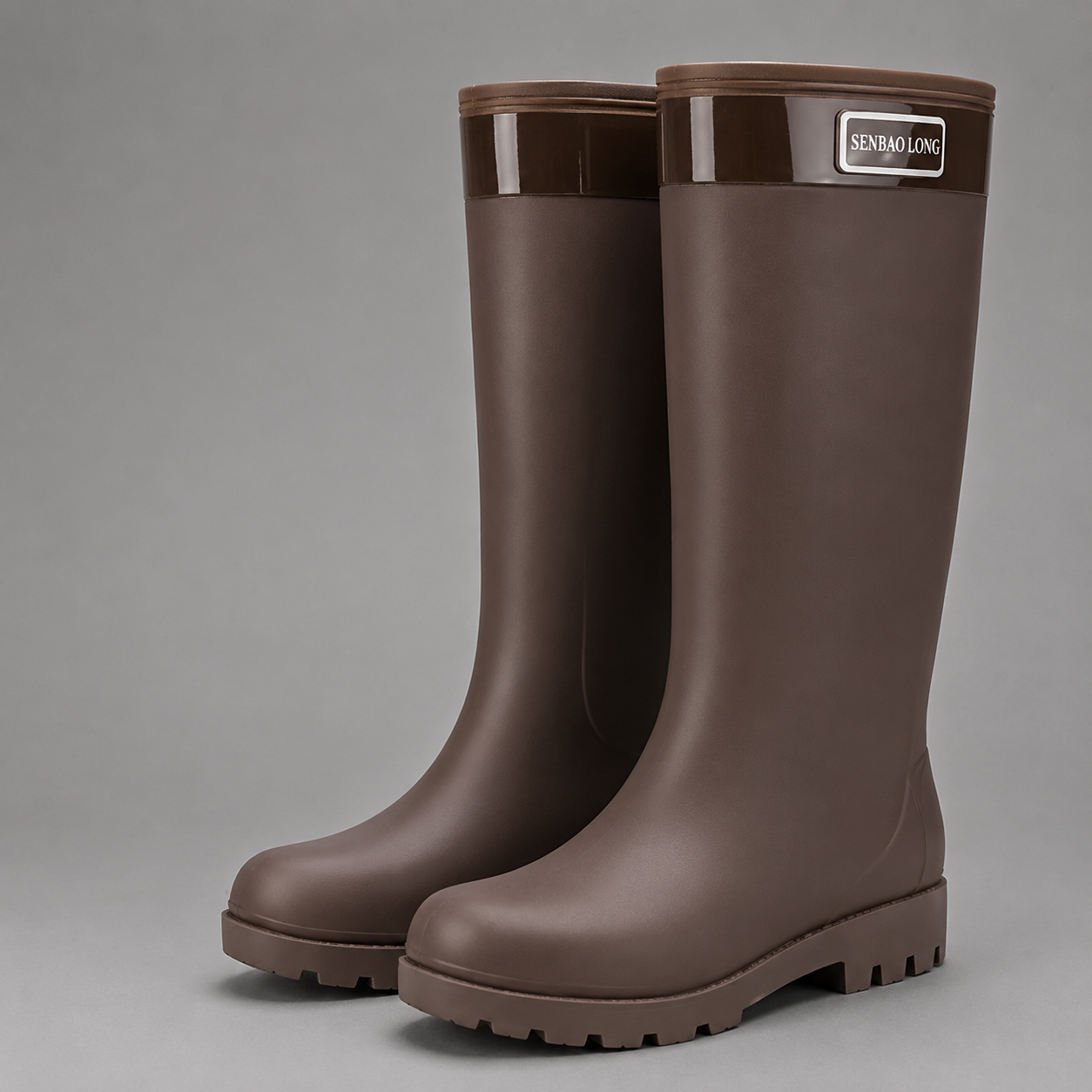 Women's waterproof fleece-lined winter rain boots with a high Wellington design, fully waterproof PVC construction, non-slip deep tread outsole and warm plush fleece lining, ideal for walking, gardening, commuting and outdoor winter activities.