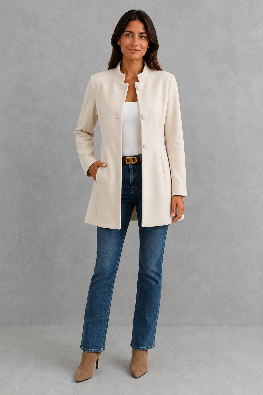 Women’s elegant tailored lightweight blazer with a flattering feminine fit for work and everyday wear.