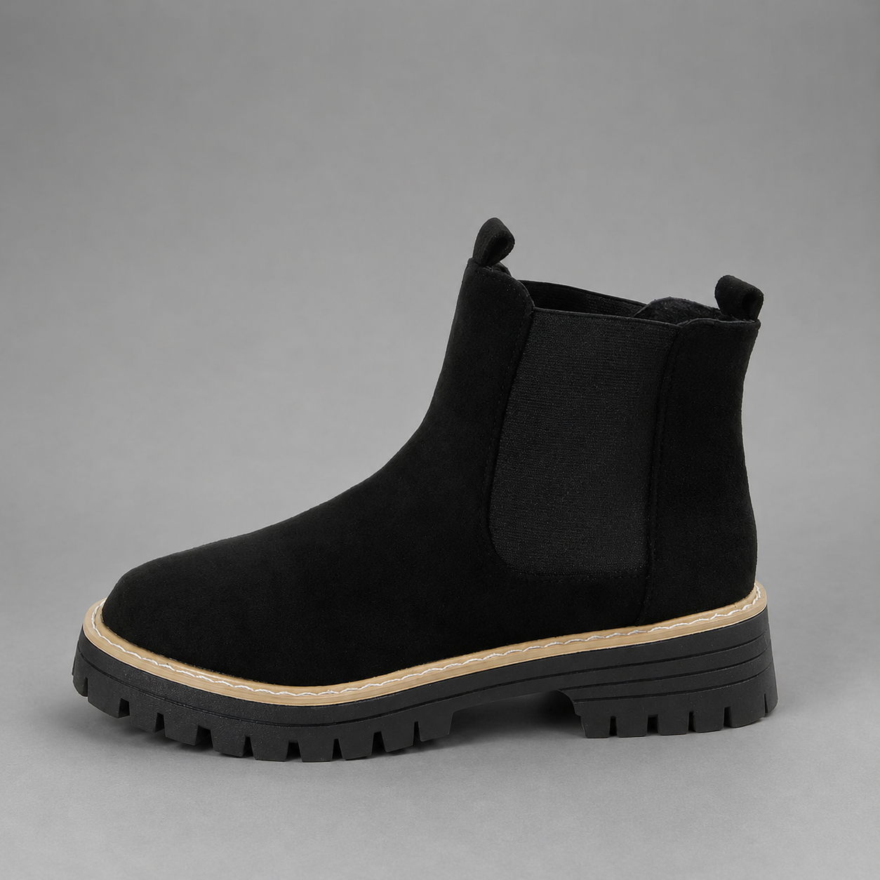 Women's round toe block heel ankle boots in premium synthetic leather with a comfortable block heel, classic silhouette and durable rubber sole, ideal for everyday casual and smart-casual wear.