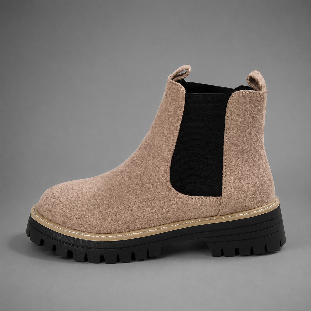 Women's round toe block heel ankle boots in premium synthetic leather with a comfortable block heel, classic silhouette and durable rubber sole, ideal for everyday casual and smart-casual wear.