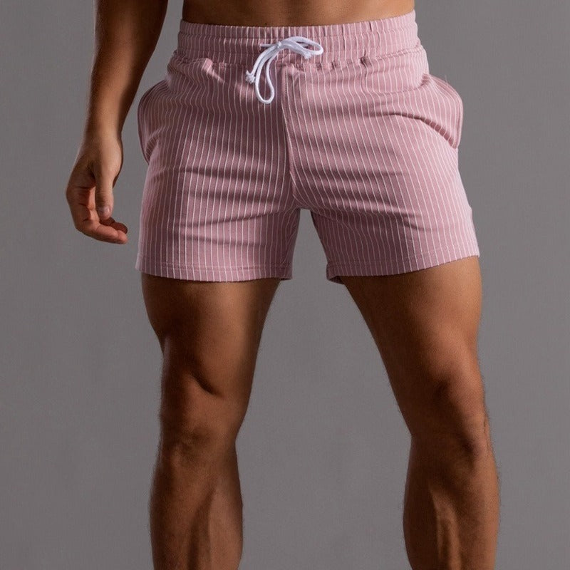 Men’s striped cotton blend shorts with relaxed fit for casual wear
