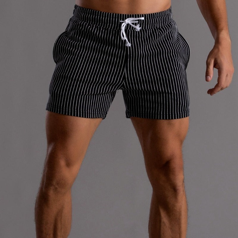 Men’s striped cotton blend shorts with relaxed fit for casual wear