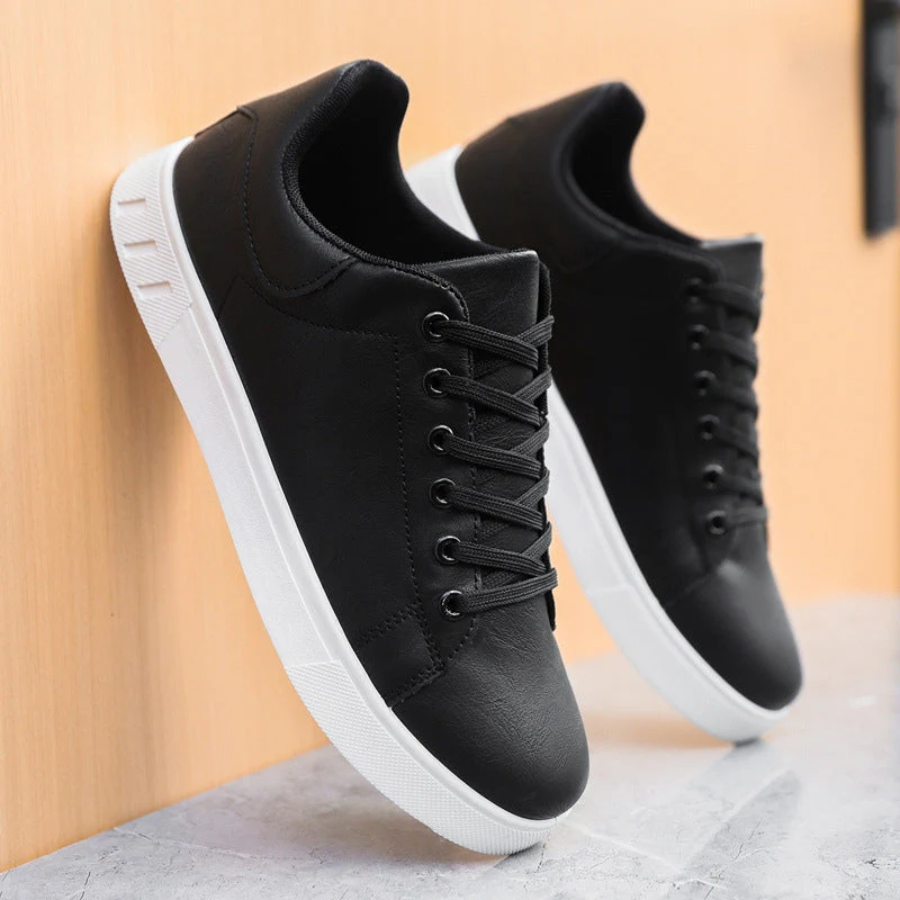 Men’s leather low top sneakers casual everyday footwear