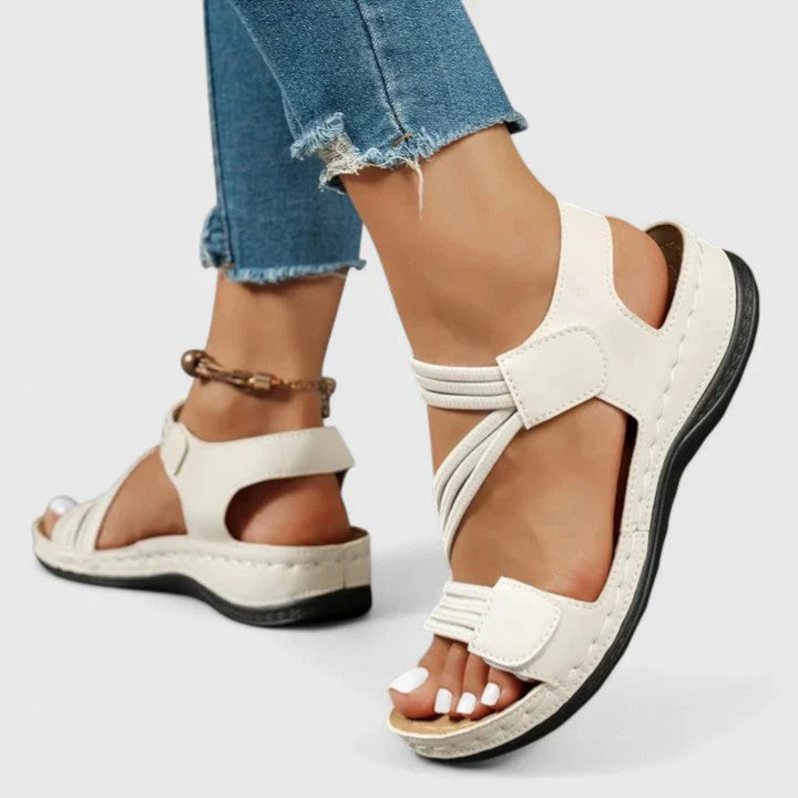 Women’s open toe comfort sandals with arch support and cushioned sole