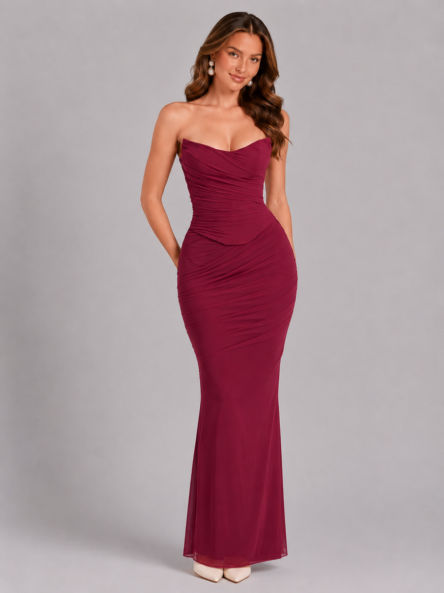 Women's Mesh Corset Top with Draped Detail
