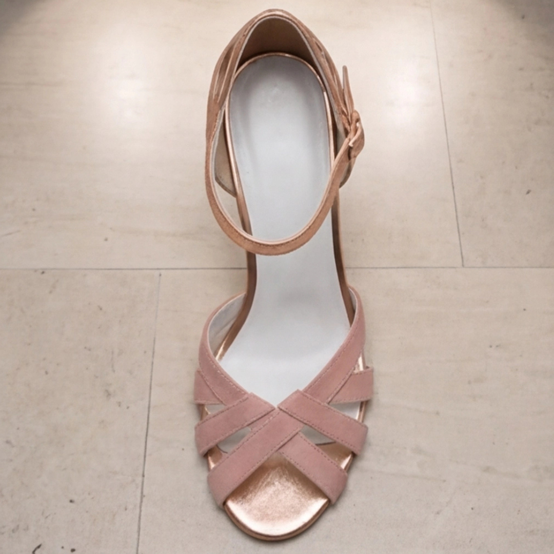 Women’s T-strap low heel sandals with comfortable fit and open design
