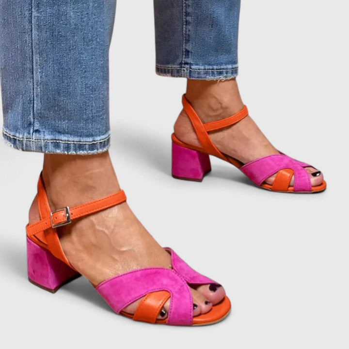Women’s wedge heel sandals with adjustable ankle strap and cushioned sole