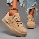 Women’s lace-up round toe trainers with a lightweight low-top design, cushioned insole and flexible outsole, perfect for everyday walking, commuting, shopping, travel and casual wear.