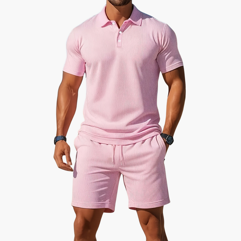 Men’s Cotton Polo & Shorts Set - Crawleigh