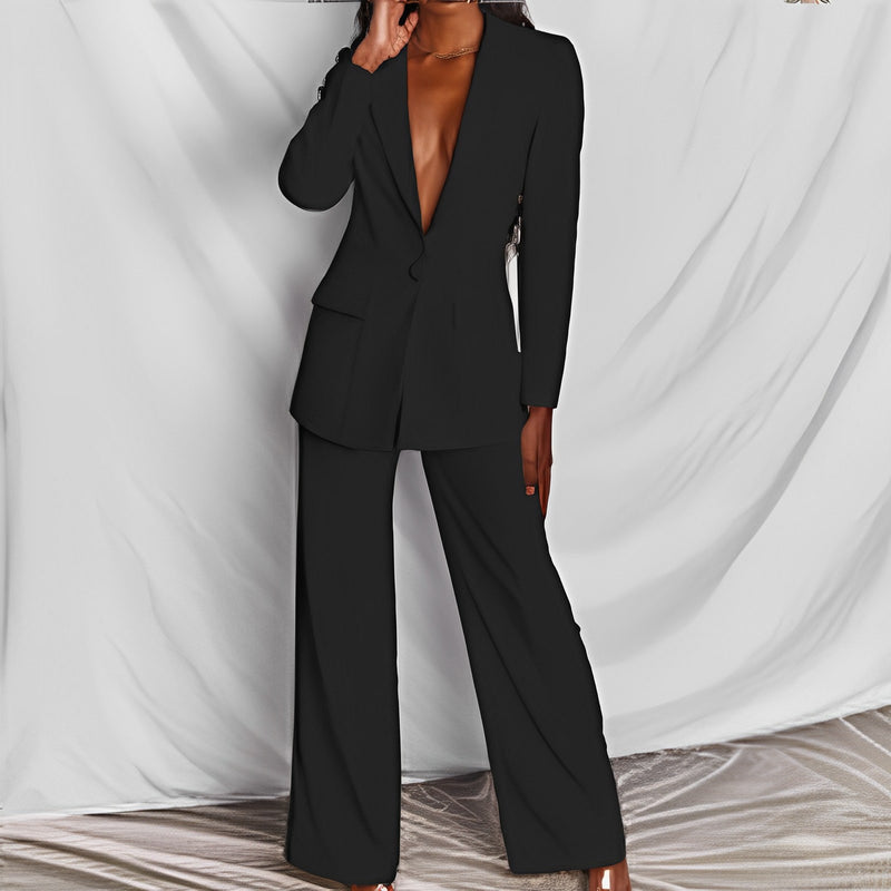 Women’s Wide-Leg Tailored Suit Set - Smart Style
