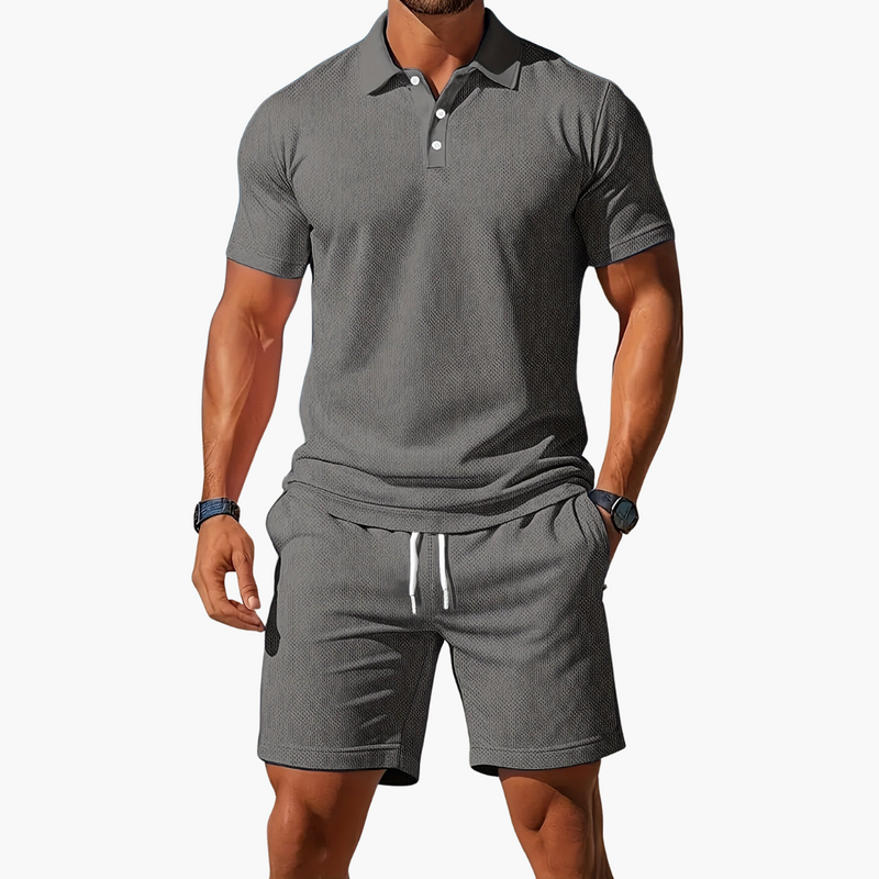 Men’s Cotton Polo & Shorts Set - Crawleigh