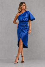 Women’s Satin Midi One-Shoulder Evening Dress - Craw Leigh