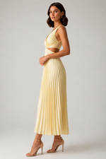 Women’s Pleated Midi Cocktail Dress - Craw Leigh