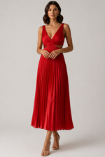 Women’s Pleated Midi Cocktail Dress - Craw Leigh