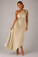 Women’s One Shoulder Pleated Maxi Cocktail Dress - Craw Leigh