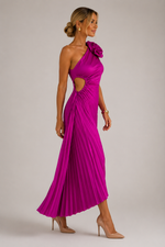 Women’s One Shoulder Pleated Maxi Cocktail Dress - Craw Leigh