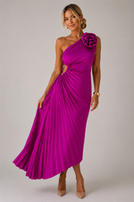 Women’s One Shoulder Pleated Maxi Cocktail Dress - Craw Leigh
