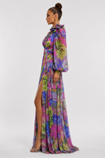 Women’s One Shoulder Floral Midi Dress Flowy Fit - Craw Leigh