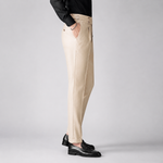 Men’s High Waist Straight Fit Pleated Casual Trousers - Craw Leigh