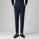 Men’s High Waist Straight Fit Pleated Casual Trousers - Craw Leigh