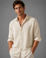 Men’s Linen Relaxed Summer Button Shirt - Craw Leigh