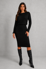 Women’s Two-Piece Knit Set with Cropped Sweater - Crawleigh