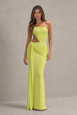 Women’s Asymmetric Cut-Out Jersey Maxi Dress for Evening & Holiday Wear