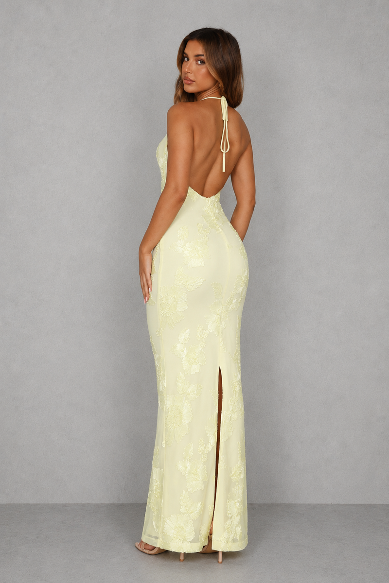 Women’s Halter Backless Maxi Dress with Split Detail for Formal & Evening Wear