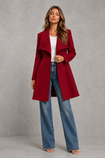 Women’s Elegant Tailored Coat – Classic Longline Autumn & Winter Overcoat