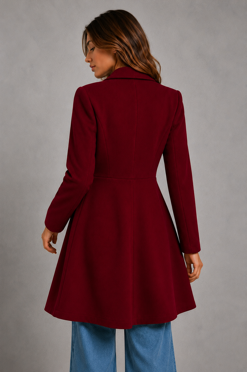 Women’s Elegant Tailored Coat – Classic Longline Autumn & Winter Overcoat