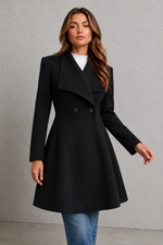 Women’s Elegant Tailored Coat – Classic Longline Autumn & Winter Overcoat