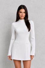 Women’s Long Sleeve Mini Dress with Bubble Skirt for Parties & Special Occasions