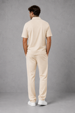 Men’s Waffle Knit Zip Polo & Drawstring Trouser Co-Ord Set