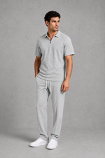 Men’s Waffle Knit Zip Polo & Drawstring Trouser Co-Ord Set