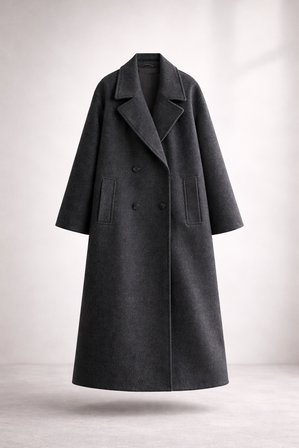 Gray coat on a light gray background