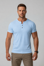 Men’s Henley T-Shirt - Muscle Fit
