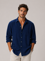 Men’s Long Sleeve Button Up Relaxed Fit Shirt - Craw Leigh