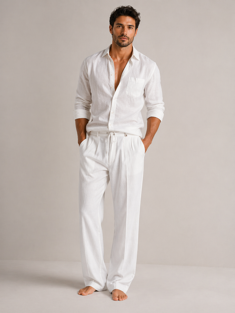 Men’s Relaxed Fit Drawstring Trousers - Craw Leigh