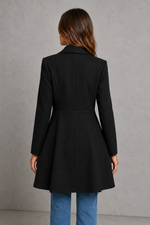 Women’s Elegant Tailored Coat – Classic Longline Autumn & Winter Overcoat