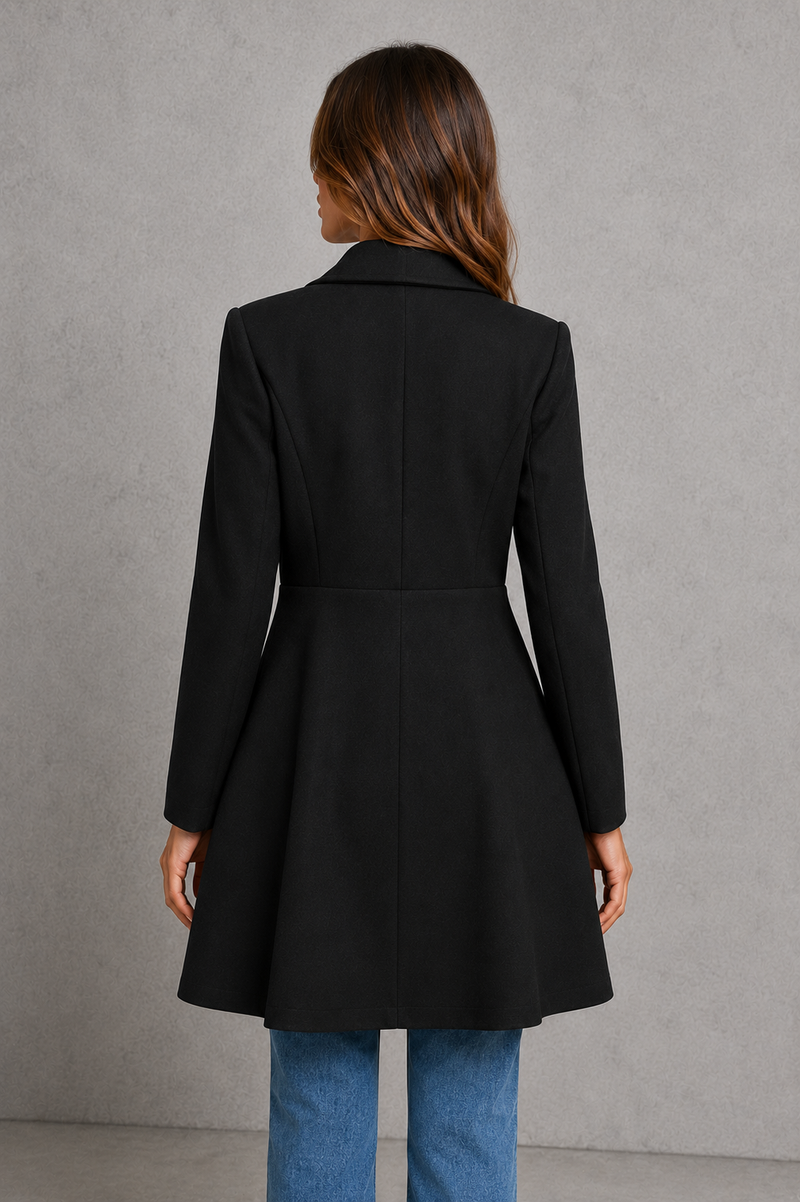 Women’s Elegant Tailored Coat – Classic Longline Autumn & Winter Overcoat