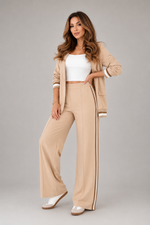 Women’s Sporty Chic Blazer & Wide Leg Trouser - High Waisted Two-Piece Set