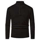 Men’s merino wool zip sweater in black with modern knit design, warm and stylish for business and smart casual outfits.1