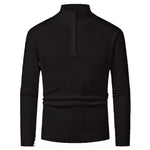 Men’s merino wool zip sweater in black with modern knit design, warm and stylish for business and smart casual outfits.1