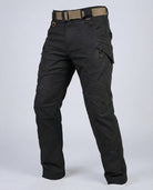 Men’s outdoor pants in black with weather-resistant fabric, ergonomic design, and elastic cuffs for trekking, hiking, and climbing.