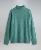 Women’s soft turtleneck sweater in blue, warm and comfortable, stylish for casual and elegant winter outfits.