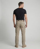 Men’s outdoor pants in khaki with weather-resistant fabric, ergonomic design, and elastic cuffs for trekking, hiking, and climbing.
